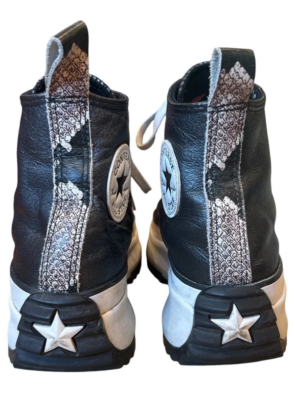 Converse Run Star Hike Leather Snakeskin High Top Sneakers Men’s 7, Women’s 8.5